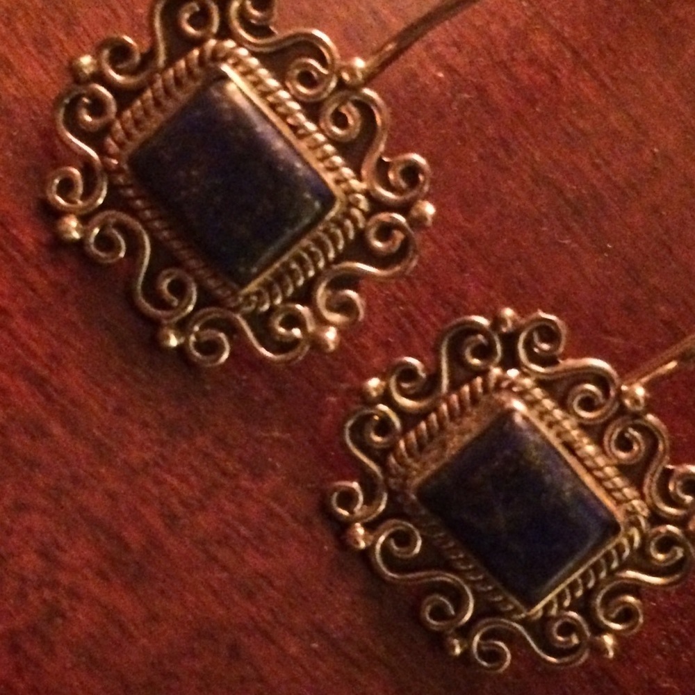 Blue Lapis earrings in sterling silver